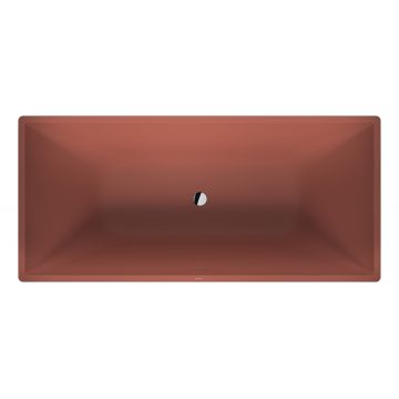 Cada free-standing Duravit Vitrium 185x85 cm cu set scurgere inclus rosu satin mat