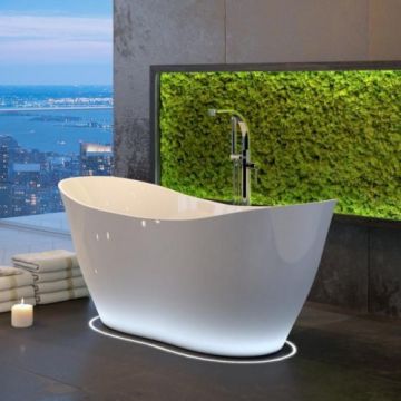 Cada freestanding Besco Viya, 160x70 cm, alb - Dimensiune 160x70