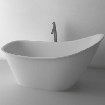 Cada freestanding Cast Marble Bergamo, 158x73cm, alb - Dimensiune 158x73