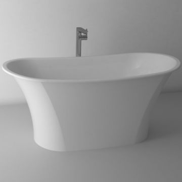 Cada freestanding Cast Marble Rimini, 158x69 cm, alb - Dimensiune 158x69