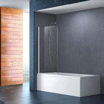 Paravan de cadă, Mediterraneo, Round , dintr-un singur element, 80 x 140 cm, crom