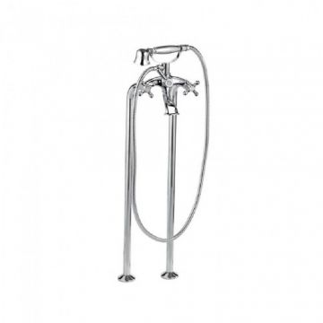 Baterie cada freestanding Daniel Rubinetterie Revival cu kit de dus, crom - Culoare Crom