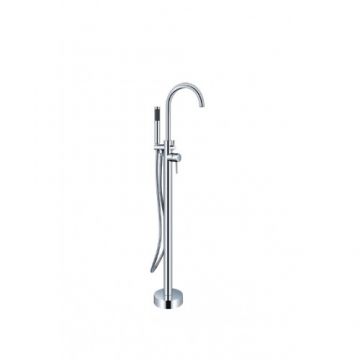 Baterie cada freestanding Karag Artemis, cu kit de dus - Culoare Crom