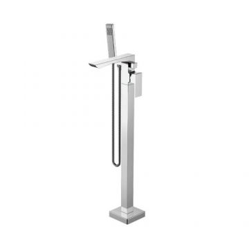 Baterie cada freestanding Wellis Mamba, cu kit de dus - Culoare Crom