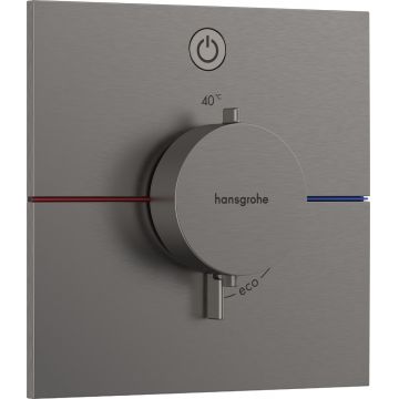 Baterie dus termostatata Hansgrohe ShowerSelect Comfort E On/Off cu montaj incastrat  necesita corp ingropat  negru periat