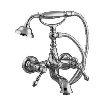 Baterie cadă - duș, FIMA Carlo Frattini, Epoque, cu pară și furtun de duș, crom, F5054CR Baterie cadă - duș, FIMA Carlo Frattini, Epoque, cu pară și furtun de duș, crom, F5054CR