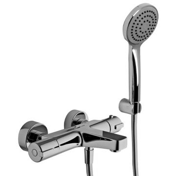 Baterie cadă - duș, FIMA Carlo Frattini, termostatată, cu set de duș, crom, F4074CR Baterie cadă - duș, FIMA Carlo Frattini, termostatată, cu set de duș, crom, F4074CR