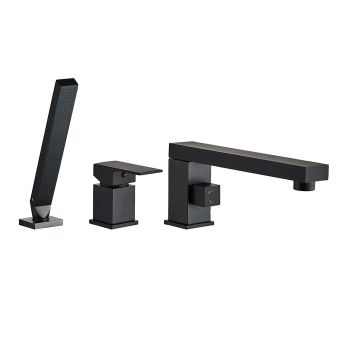 Baterie cada Rea Glen, cu montaj pe blat/cada, din alama sanitara, negru mat Baterie cada Rea Glen, cu montaj pe blat/cada, din alama sanitara, negru mat