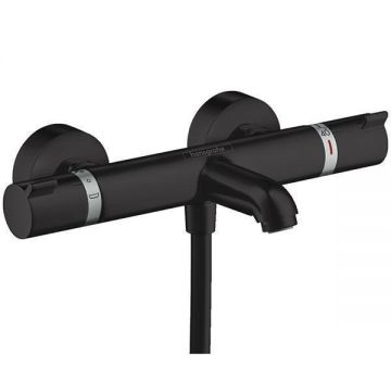 Baterie cada termostatata, Hansgrohe, Ecostat Comfort, Negru mat Baterie cada termostatata, Hansgrohe, Ecostat Comfort, Negru mat
