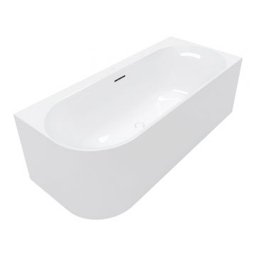 Cada asimetrica freestanding Villeroy & Boch Loop & Friends 170x75cm  montare la perete  orientare dreapta  Alb Alpin