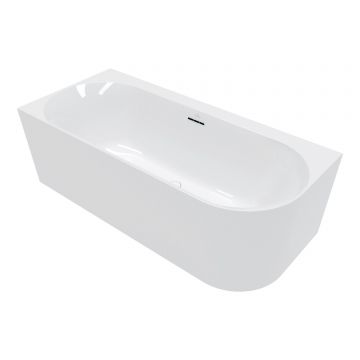 Cada asimetrica freestanding Villeroy & Boch Loop & Friends 170x75cm  montare la perete  orientare stanga  Alb Alpin