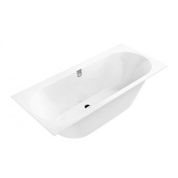 Cada baie dreptunghiulara incastrata, alba, compozit-quaryl, cu sifon si preaplin, Villeroy  Boch Oberon 2.0