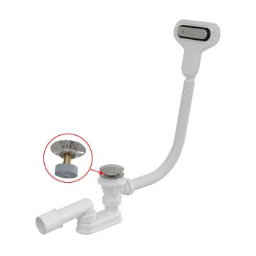 Instalatie de cada, Alcadrain, cu ventil click-clack, preaplin plat, 120 mm, crom Instalatie de cada, Alcadrain, cu ventil click-clack, preaplin plat, 120 mm, crom