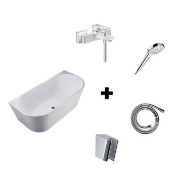 Set cada freestanding, Florida, Beatrice 150, cu baterie Hansgrohe, Metropol, cu para, suport pentru para si furtun Hansgrohe Set cada freestanding, Florida, Beatrice 150, cu baterie Hansgrohe, Metropol, cu para, suport pentru para si furtun Hansgrohe