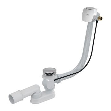 Ventil de cadă automat, Alcadrain, cu sifon și alimentare prin preaplin, 100 mm, crom Ventil de cadă automat, Alcadrain, cu sifon și alimentare prin preaplin, 100 mm, crom