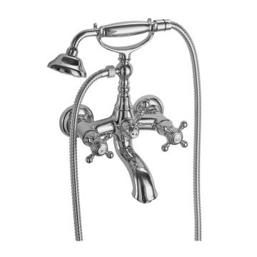 Baterie cadă - duș, FIMA Carlo Frattini, Elizabeth, cu pară și furtun de duș, crom, F5084CR Baterie cadă - duș, FIMA Carlo Frattini, Elizabeth, cu pară și furtun de duș, crom, F5084CR