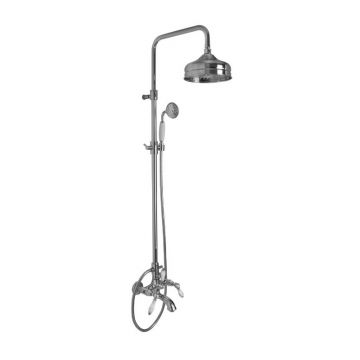 Baterie cadă - duș, FIMA Carlo Frattini, Herend, cu coloană și set de duș, crom, F5404/2CR Baterie cadă - duș, FIMA Carlo Frattini, Herend, cu coloană și set de duș, crom, F5404/2CR