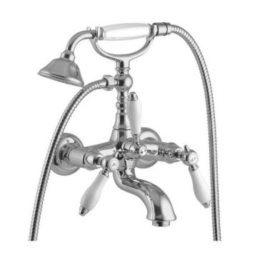 Baterie cadă - duș, FIMA Carlo Frattini, Herend, cu pară și furtun de duș, crom, F5404CR Baterie cadă - duș, FIMA Carlo Frattini, Herend, cu pară și furtun de duș, crom, F5404CR
