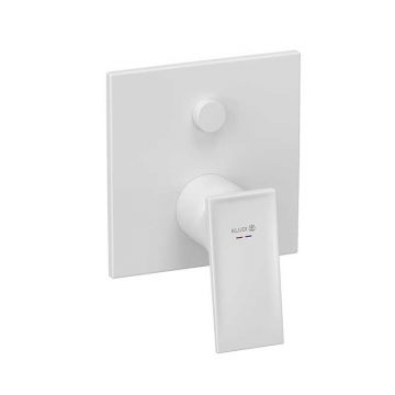 Baterie cadă-duș Kludi, Decus, parte vizibilă, alb mat Baterie cadă-duș Kludi, Decus, parte vizibilă, alb mat