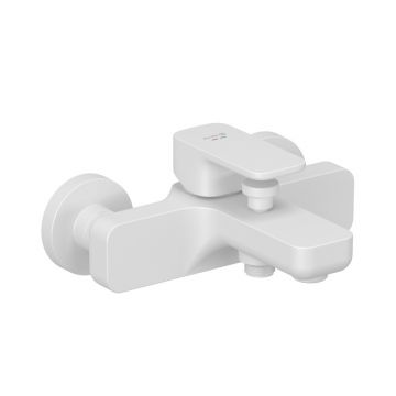 Baterie cadă-duș Kludi, Renon, montaj pe perete, alb mat Baterie cadă-duș Kludi, Renon, montaj pe perete, alb mat