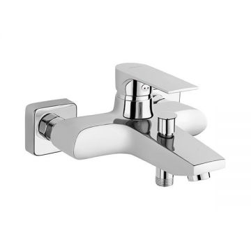 Baterie cada-dus, Ferro, Algeo Square, cu montaj pe perete, crom Baterie cada-dus, Ferro, Algeo Square, cu montaj pe perete, crom