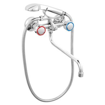 Baterie cada - dus, Ferro, Standard, cu set de dus si pipa mobila, crom Baterie cada - dus, Ferro, Standard, cu set de dus si pipa mobila, crom