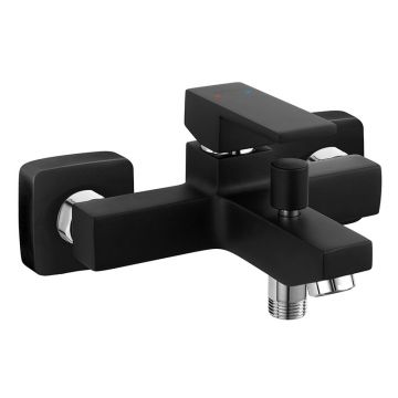 Baterie cada - dus, Ferro, Zicco, negru mat Baterie cada - dus, Ferro, Zicco, negru mat