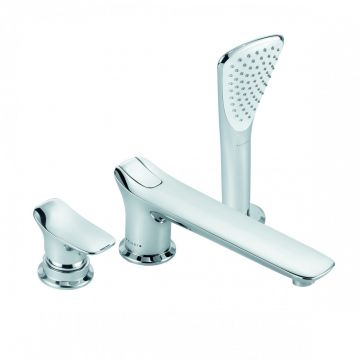 Baterie cada-dus Kludi, Amba, monocomanda, montaj cu 3 treceri, crom Baterie cada-dus Kludi, Amba, monocomanda, montaj cu 3 treceri, crom