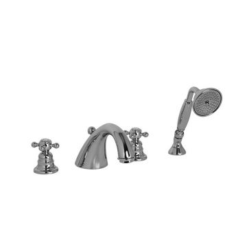 Baterie pe cadă, FIMA Carlo Frattini, Elizabeth, cu 4 treceri, set de duș, crom, F5094CR Baterie pe cadă, FIMA Carlo Frattini, Elizabeth, cu 4 treceri, set de duș, crom, F5094CR