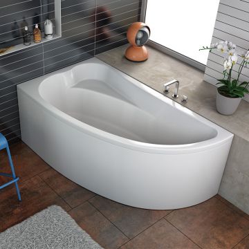 Cada asimetrica, Kolpasan, Calando-D, 150 x 85 cm, cu montaj pe dreapta, alb Cada asimetrica, Kolpasan, Calando-D, 150 x 85 cm, cu montaj pe dreapta, alb