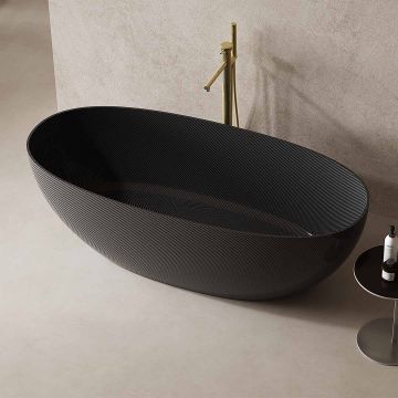 Cada de baie, freestanding, 1300x680x550 mm, negru, din fibra de carbon Twill, MonBlari