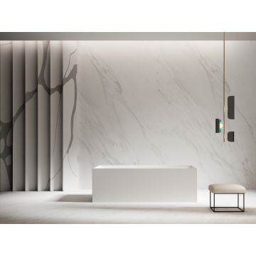 Cada de baie, freestanding, 1700x720x550 mm, din compozit, dreptunghiulara, alb mat, MonBlari