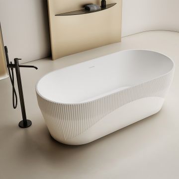 Cada de baie, freestanding, 1700x750x550, din compozit, ovala, alb mat, MonBlari