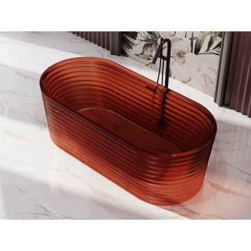 Cada de baie, freestanding, 1700x800x550, din rasina, rosu transparent, finisaj mat, MonBlari