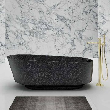 Cada de baie, freestanding, 1700x800x580 mm, negru, din fibra de carbon Mozaic, forma ovala, MonBlari