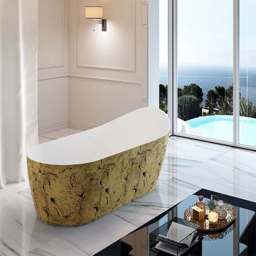 Cada de baie, freestanding, 1700x800x730, din acril, ovala, auriu, MonBlari