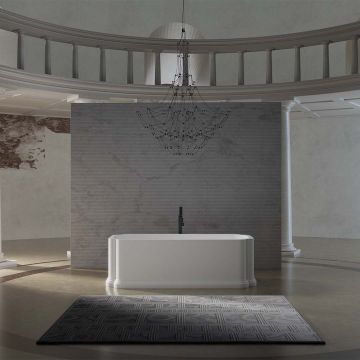 Cada de baie, freestanding, 1756x806x550 mm, alb mat, compozit, forma ovala, MonBlari Chloe