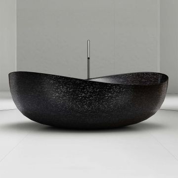 Cada de baie, freestanding, 1800x1100x620 mm, negru, din fibra de carbon Mozaic, forma ovala speciala, MonBlari