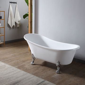 Cada de baie, freestanding, retro, 1760x710x770, din acril, ovala, alb lucios, MonBlari