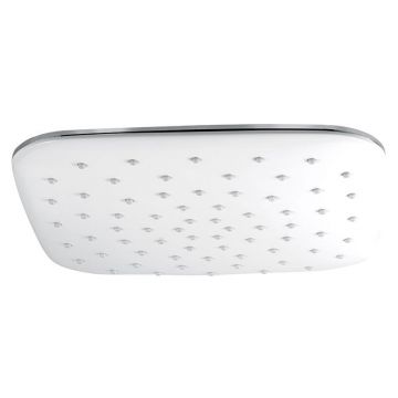 Cap de dus, Ferro, patrat, 25 x 25 cm, alb - crom Cap de dus, Ferro, patrat, 25 x 25 cm, alb - crom