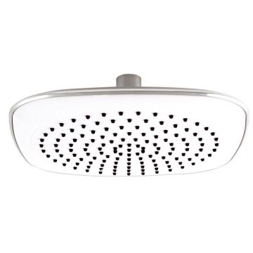 Cap dus, Ferro, Rotondo 9, patrat, 20 x 20 cm, alb - crom Cap dus, Ferro, Rotondo 9, patrat, 20 x 20 cm, alb - crom