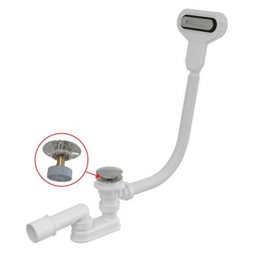 Instalatie de cada, Alcadrain, cu ventil click-clack, preaplin plat, crom Instalatie de cada, Alcadrain, cu ventil click-clack, preaplin plat, crom