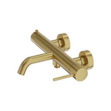 Baterie cadă-duș LaVita, Verdi, monocomandă cu montaj pe perete, brushed gold