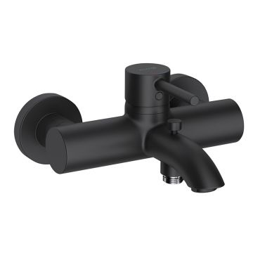 Baterie cada - dus, Kludi, Bozz, pe perete, negru mat