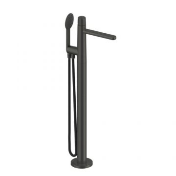 Baterie cada freestanding Sanycces Dedal cu kit de dus, raw metal - Culoare Gri inchis