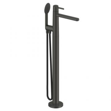 Baterie cada freestanding Sanycces Dedal cu kit de dus, raw metal - Culoare Gri inchis