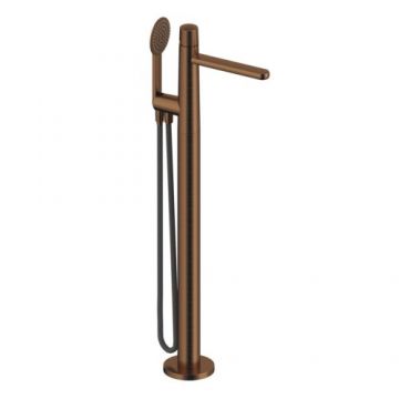 Baterie cada freestanding Sanycces Dedal plisat cu kit de dus, rose gold - Culoare rose gold