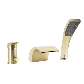 Baterie cada Rea Riven, cu montaj pe blat/ cada, auriu periat