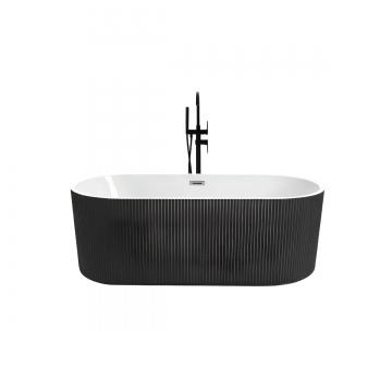 Cada baie freestanding Bella* BSM-203S  model 3D tip riflaj  170 x 80 x 58 cm  negru