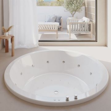 Cada cu hidromasaj Sanycces Noa alb lucios - Dimensiune 160 cm